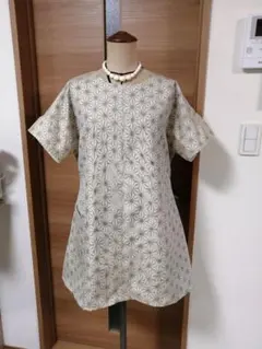 着物リメイクチュニックブラウス、Lサイズ