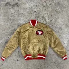 美品　NFL 49ERS スタジャン　アメリカ製　ゴールド　US古着　アメフト