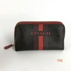 COACH コーチ ポーチ 小物入れ ブラウン レッド レディース ブランド