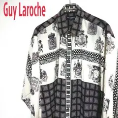 Guy Laroche vintage 長袖 ポリシャツ 総柄シャツ ビンテージ