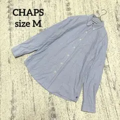 【チャップス】シャツ M コットン チェック柄 ブルー 長袖 ラルフローレン