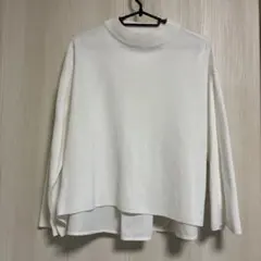 無印良品　異素材コンビ　プルオーバー　長袖ニット　綿100% ワンサイズ