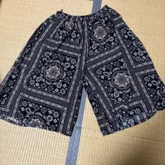 ね*お様 ネイビー 花柄 ガウチョパンツ 3L