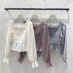 AnMILLE シャーリングオフショルTP オフホワイトのサムネイル