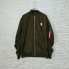 プレイボーイ✨MA1風カーキジャケット Lサイズ ロゴ入り　アウター