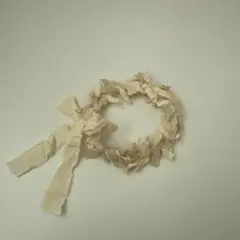 ハンドメイド 布製リボン付き花冠