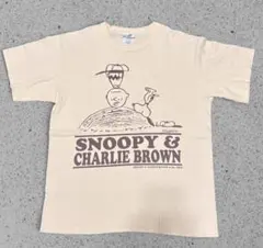 90s vintage snoopy Tシャツ ベージュM