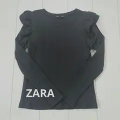 ザラ ZARA　肩フリル リブニット ショルダー 長袖トップス　М