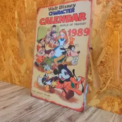 ディズニー 1989 レトロ風 ブリキ看板 インテリア