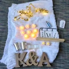 ウェルカムスペース　ウェディング　テーブルクロスキャンドルライト　カレンダー