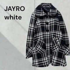 ジャイロホワイト チェック柄　Aラインコート レトロ　アウター