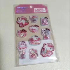 新品 ハローキティ ビーズ入りぷっくりシール 산리오