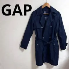 GAP ギャップ　トレンチコート　ロング丈　紺　ネイビー　XS 春　秋