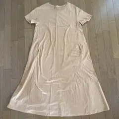 GU半袖 Aラインカットソーワンピース(ポケット付き)