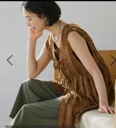 Studio CLIP スタディオクリップ　ベスト　ジレ　ブラウン　2Way