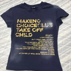 non-hedge ロゴプリント 半袖Tシャツ ネイビー