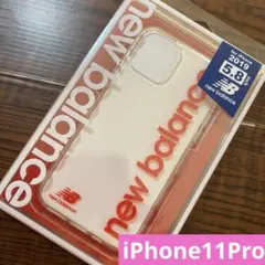 ニューバランス　iPhone 11 Pro ケース　カバー　ロゴ　クリア　レッドのサムネイル