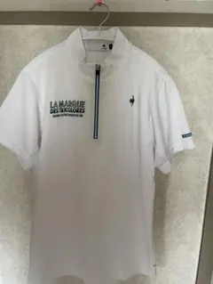 【1度着用】le coq sportif ハーフジップ　モックネック　L 白のサムネイル