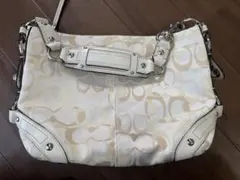 COACH ロゴ入りショルダーバッグ ホワイト