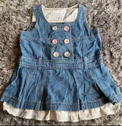 デニムワンピース  ジャンパースカート 80