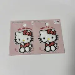ハローキティ サンリオ パイル ワッペン 2個セット まとめ売り セリア