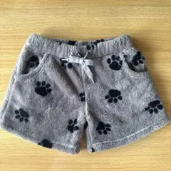 もこもこ ショートパンツ 肉球 グレー Ｌサイズ 半ズボン