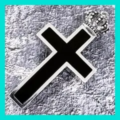 定価5万★Justin Davis オニキス装飾クロスネックレス Justin Davis - ジャスティンデイビス クラウン オニキス クロス