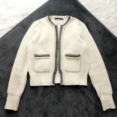 2023 マルティニーク パール ニット ノーカラー ジャケット 美品 アウター