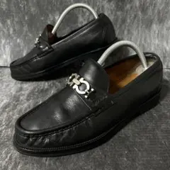 フェラガモ ビットローファー　ガンチーニ　7EE 革靴　レザー　ブラック