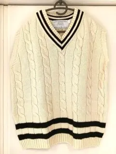 Oldderby Knitwear ケーブルニットベスト Lサイズ