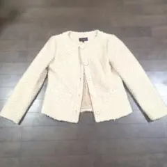 Talbots アイボリー ノーカラージャケット S