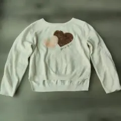 H&M ホワイト ハート スパンコール セーター US 4T