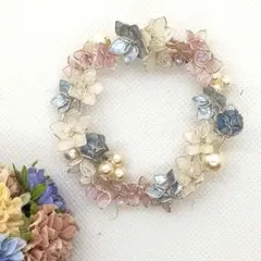 マニキュアフラワーブローチ　なごり雪