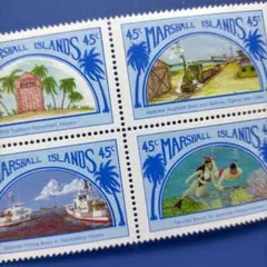 3758 外国切手 マーシャル諸島 1989年 日本と繋がり 4種完 田型