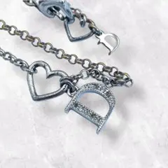 ディオール シルバー ネックレス ロゴ ラインストーン レディース r8238