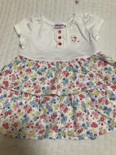 miki HOUSE 半袖ワンピース フラワープリント