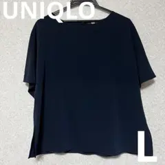 UNIQLO ユニクロ　半袖ブラウス　サイドスリット　L 大きめサイズ
