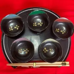 昭和　超レトロ　五色　舞蝶　小鉢五客セット