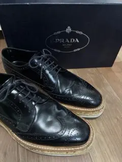 箱あり‼️ PRADA ウィングチップ エスパドリーユ シューズのサムネイル