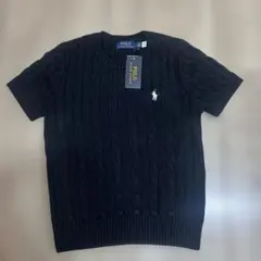 新品✨Polo Ralph Lauren 半袖 ケーブルニット M ブラック