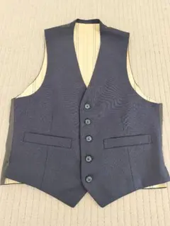 ダークブルー スーツベスト ノースリーブ