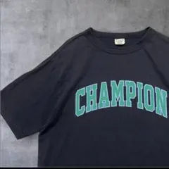 【フェード感◎】Champion Tシャツ L ブラック アーチロゴ 古着 半袖