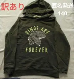 子供服　140　パーカー　トップス　フード　 恐竜　ダイナソー　色変わる