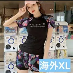 ラッシュガード レディース セパレート 黒 海外サイズXL ブラック