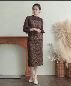 niana ジャガードＩラインロングパーティードレス