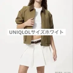 新品未使用 UNIQLO プリーツスコート ホワイト 白ミニスカート Lサイズ