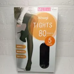 アツギ 80デニール ❣ M〜L ❣ ブラックタイツ 5足組