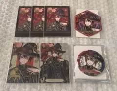 ツイステ リドル ブルーム オーロラ缶バッジ ハニカード ウエハースカード ほか