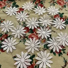 繊細なケミカルレース　白　モチーフ　17個　綺麗　宝飾　ワンポイントに♪