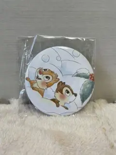 【未使用品】Disney チップとデール 冬 缶バッジ